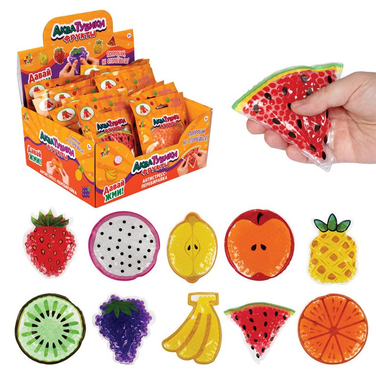 Мялка с гидрогелем "Акватубики вкусняшки" (ассорти)