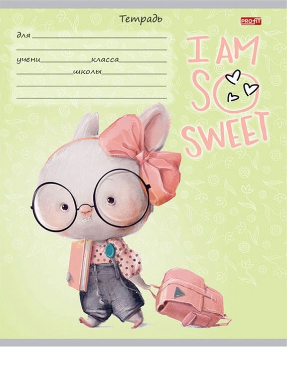 Тетрадь 12 лист кл. А5 "Милые зверьки" Profit