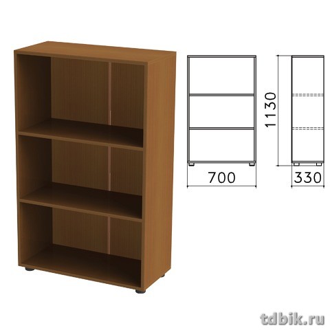 Шкаф для бумаг "Канц" открытый (700*330*1130 мм), цвет орех