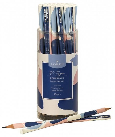 Карандаш ч/г HB с рис. трехгранный LOREX "V-TYPE PASTEL PARSLEY"