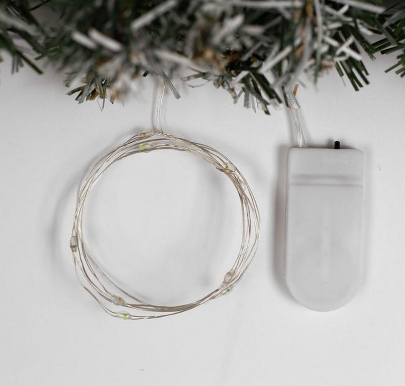 Гирлянда комнатная Нить  "Роса"   1м, 10 цветных ламп, на батарейках (от 0 до +35 °С)