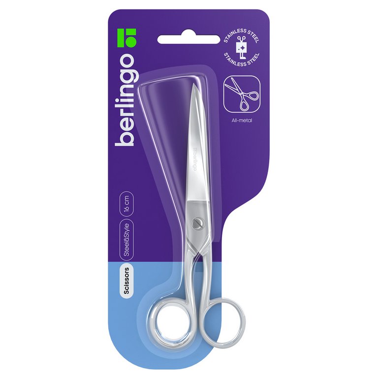 Ножницы 160 мм цельнометаллические Berlingo "Steel&Style"