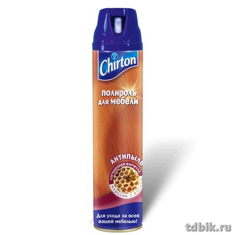 Полироль для мебели Chirton с воском, 300 мл. антипыль, аэрозоль