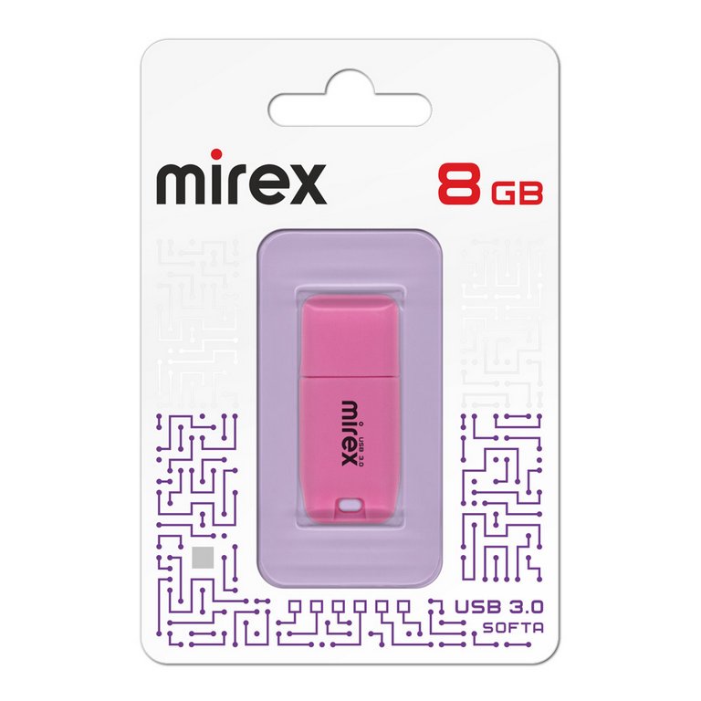 Флеш-диск  8Gb  Mirex Softa Pink USB 3.0, розовый