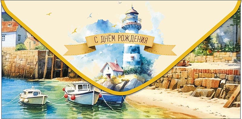 Конверт (для денег) "С днем рождения!" мужской