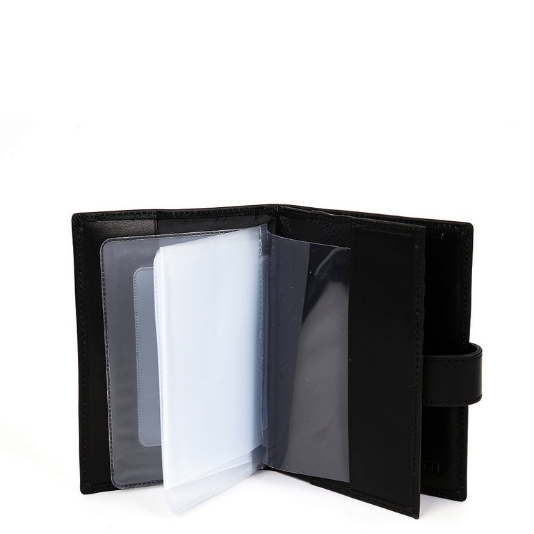 Обложка для документов FABRETTI мужская, нат. кожа, 11*13,8*2,2см, черный