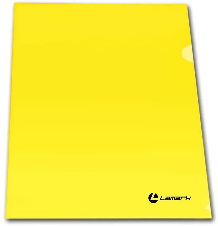 Папка-уголок A4 пластик 0,18 мм Lamark, глянцевая желтая