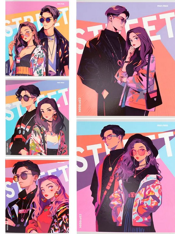 Тетрадь 48 лист кл. А5 на скрепке Prof-Press "СОВРЕМЕННЫЕ ПАРЫ" цвет. мелов. обл., твин-лак