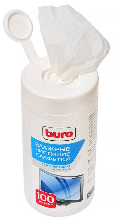 Средство чистящее для оргтехники Buro, 100 шт., туба, (для экранов с покрытием)