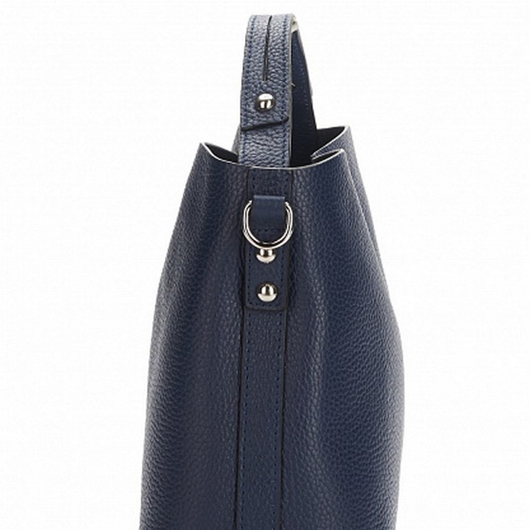 Сумка женская Jane's Story 21х20х11см, нат.кожа, синяя