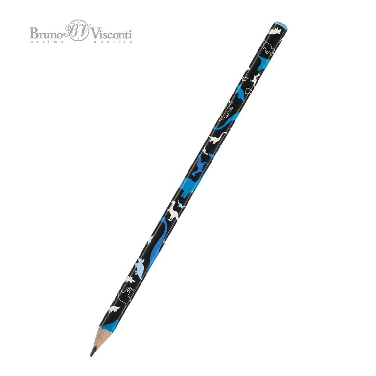 Карандаш ч/г HB с рис. трехгранный Bruno Visconti HappyGraphix  Динозаврики