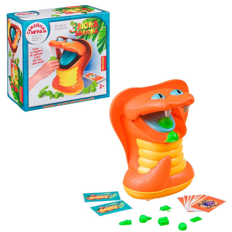 Игра настольная  .3+ "Злюка змеюка" 1-5 игр-в, Bondibon