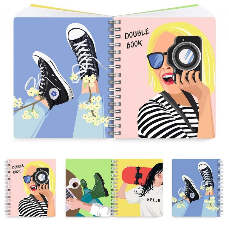 Тетрадь двойная 100 лист кл./лин. А5 на гребне "Double book" ЮНОСТЬ