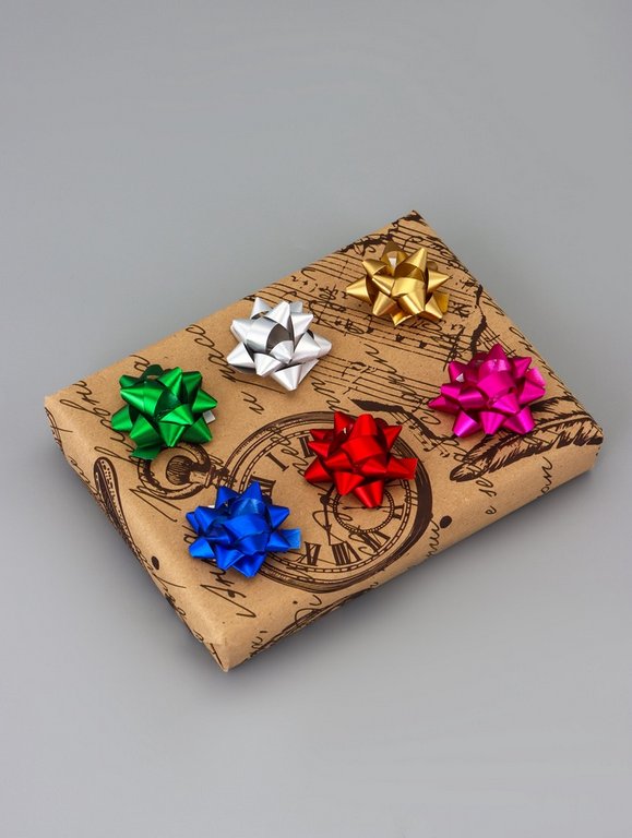 Бант Звезда  3,5см (ассорти) металлик