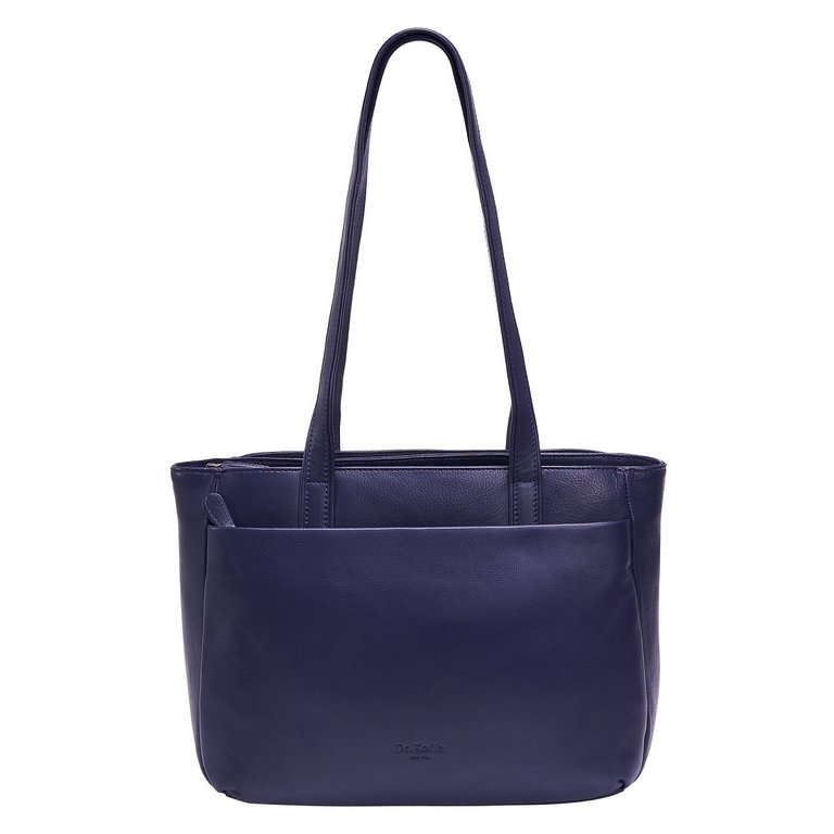 Сумка женская Dr.Koffer 33х24х10см см, нат.кожа синяя