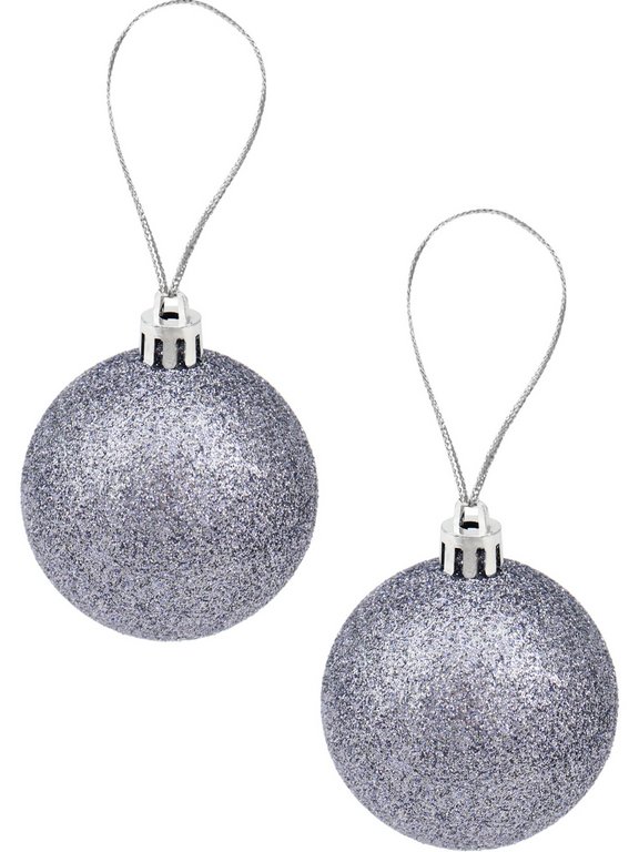 Набор шаров  цвет серебро  60 мм 12 шт "Метель" (ассорти)