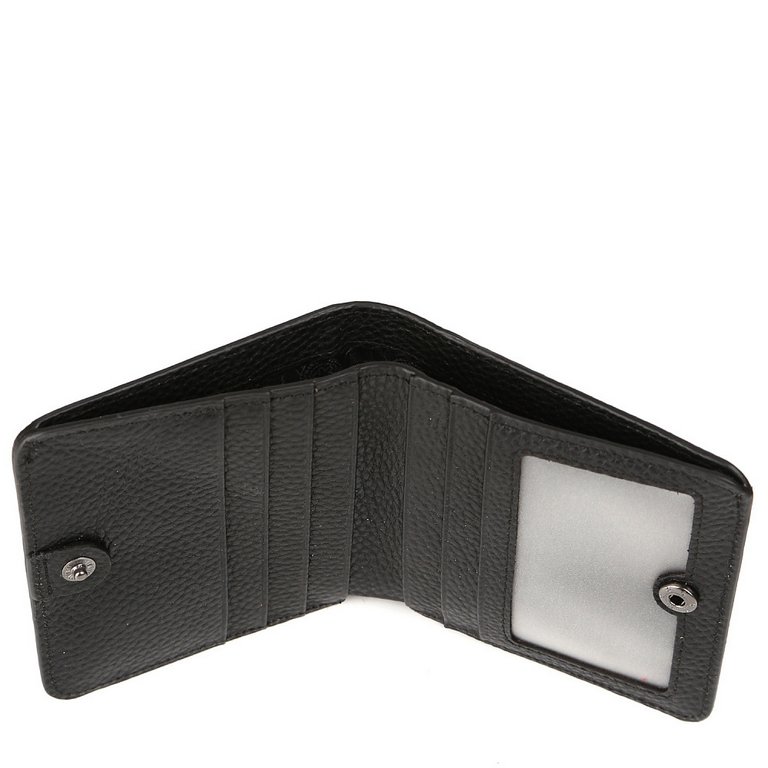 Портмоне FABRETTI женское, нат. кожа, 9,5*10*2 см, черный