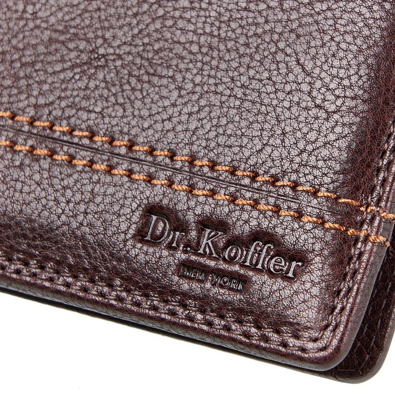 Портмоне Dr.Koffer 11*9 см нат. кожа, коричневый