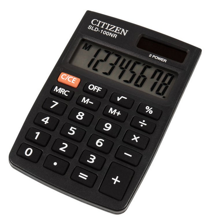 Калькулятор карм. Citizen SLD-100N (8 разр., 2 питания 87*58*12мм)