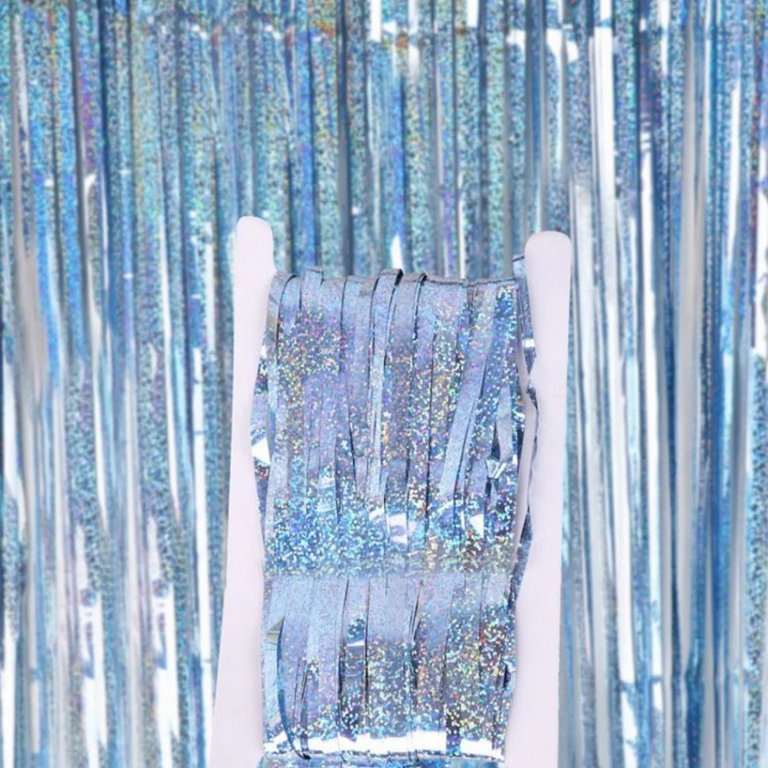 Дождик-занавес новогодний 100*200см цв. голубой