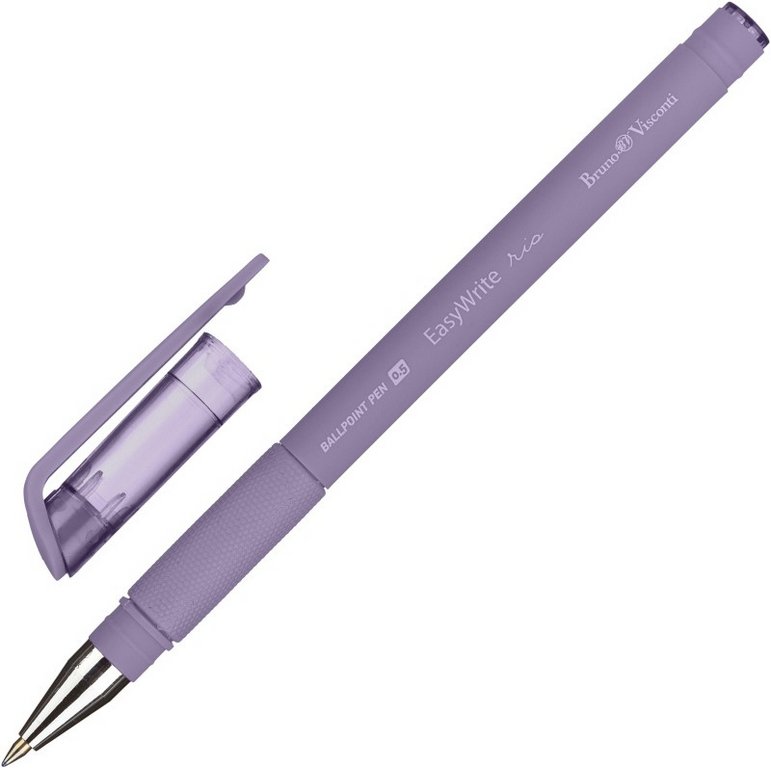 Ручка шариковая BV Easy Write "Rio" резин.упор 0,5мм синяя (ст.138мм, линия 0,4мм)