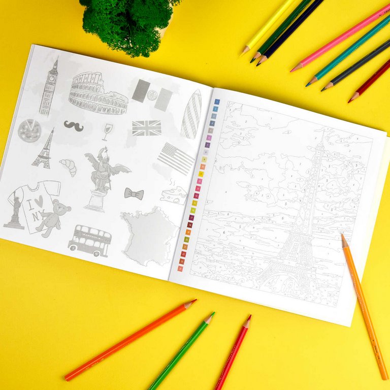 Раскраска по цифрам "Вокруг Мира" 15 картин Феникс+