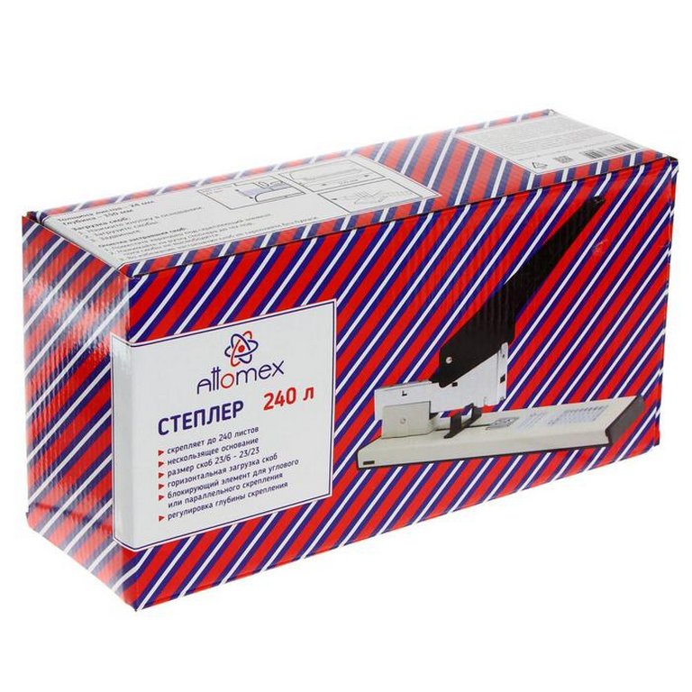 Степлер мощный 23/6, 23/23 до 240л Attomex, цв. черный