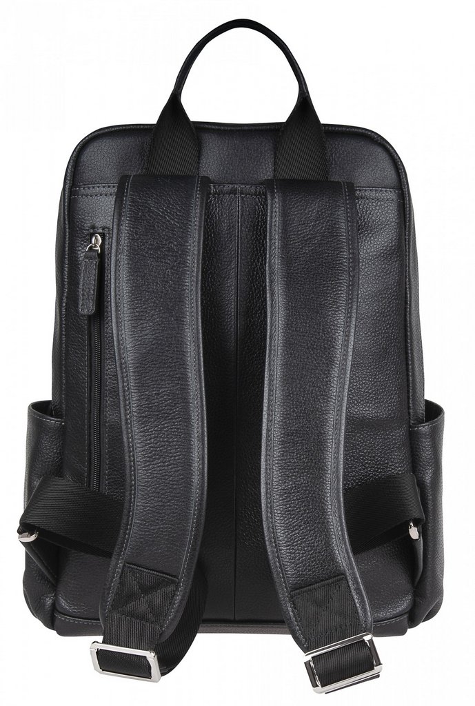 Рюкзак молодежный мужской  Franchesco Mariscotti натуральная кожа 28*39*13см, черный