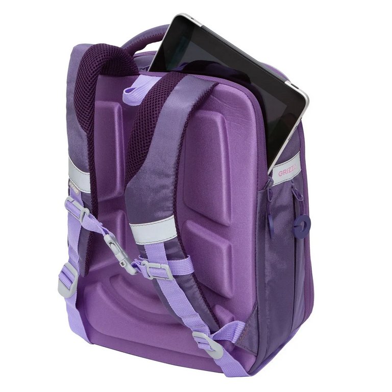Рюкзак каркасный для девочки Grizzly 27*39*18 см., фиолетовый