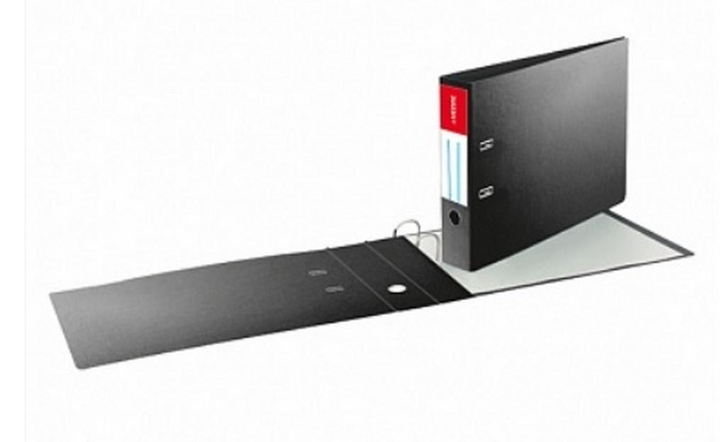 Папка-регистратор А3 75мм deVENTE, горизонтальная, двустор. покрытие, пл. карман на торце, черная