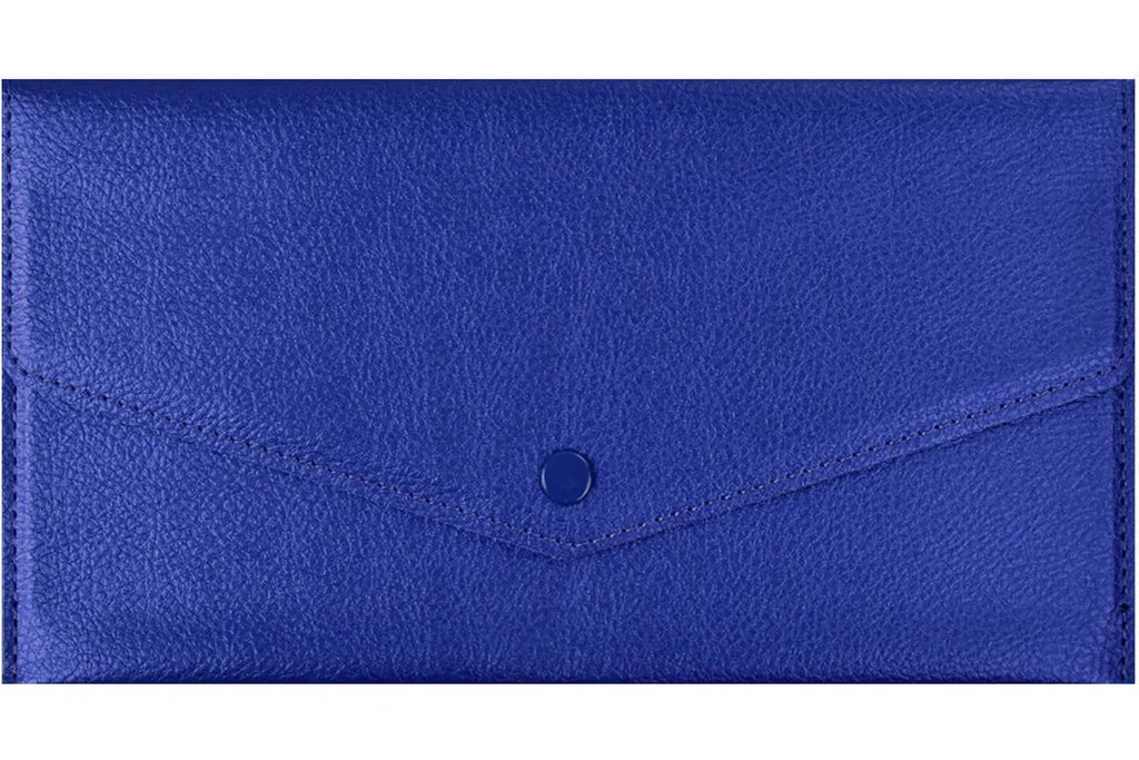 Папка-органайзер для путешествий 227x110 мм на кнопке, синий металлик, 1 отделение