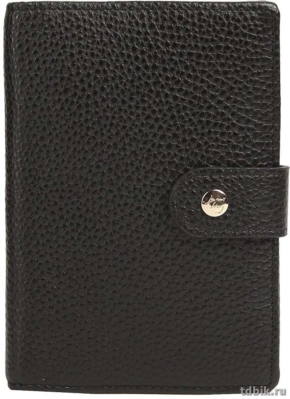 Обложка для паспорта Jane's Story нат. кожа,  черная