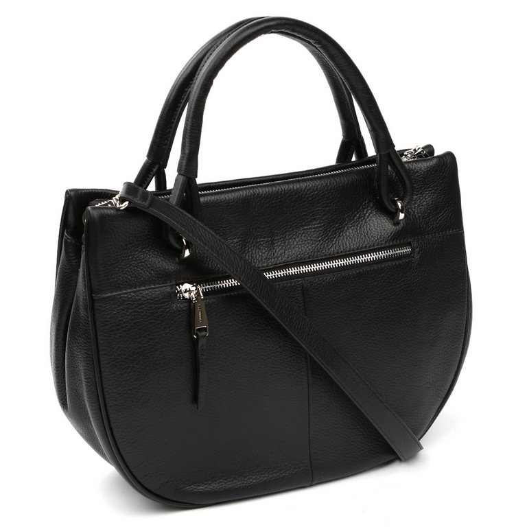 Сумка женская FABRETTI 34х24х13 см, нат. кожа, черный