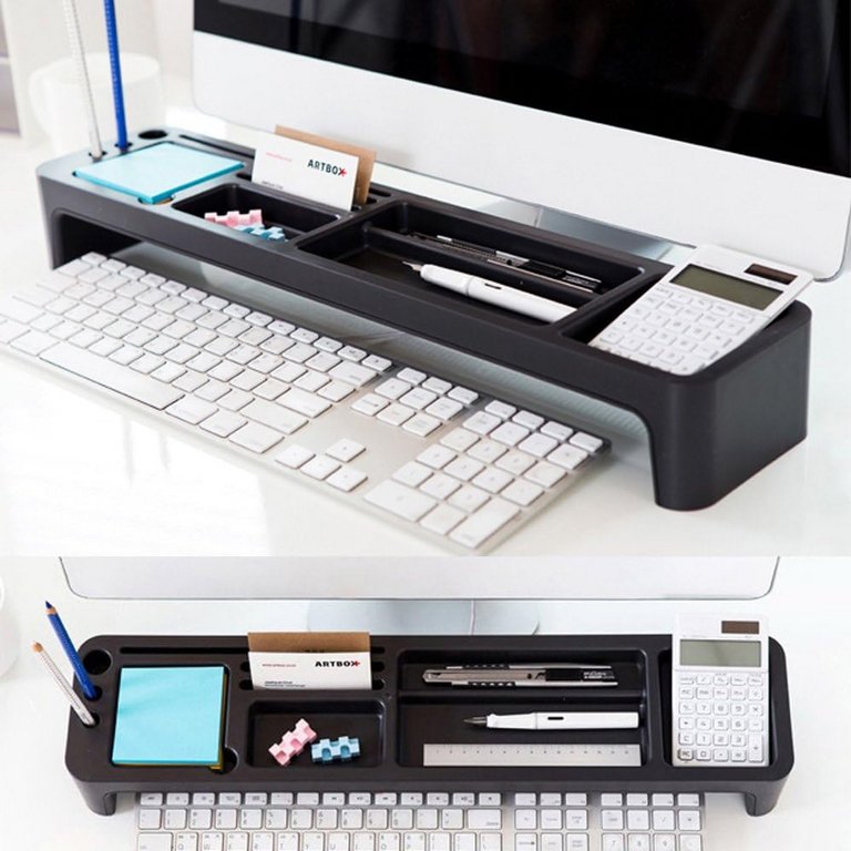 Подставка наст д/канц. принадлеж. Sysmax, 11 отд. темно-серая