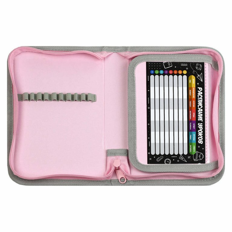 Пенал 1 отд. 1 откид. планка для девочки Феникс+ "Кошечка в пальто" 13,3x20x3,5 cм (ткань)