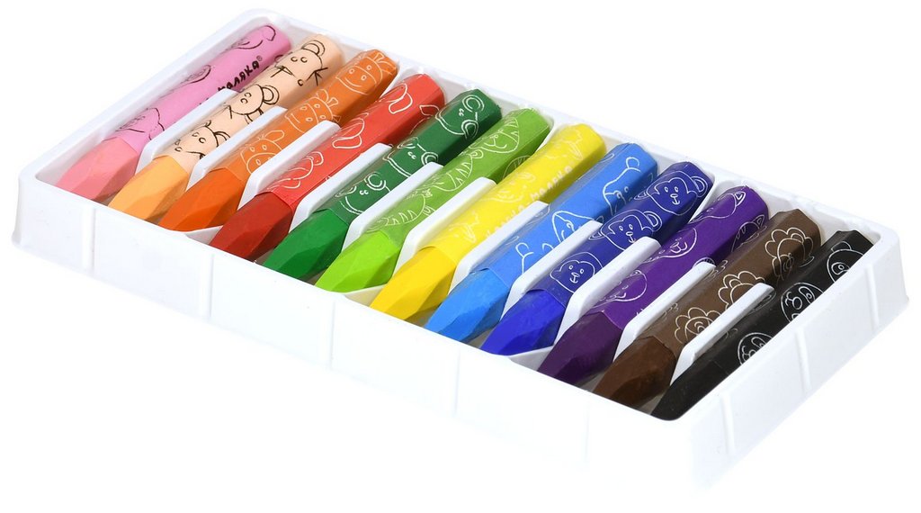 Пастель масляная 12 цв. Каляка-Маляка, шестигранные мелки