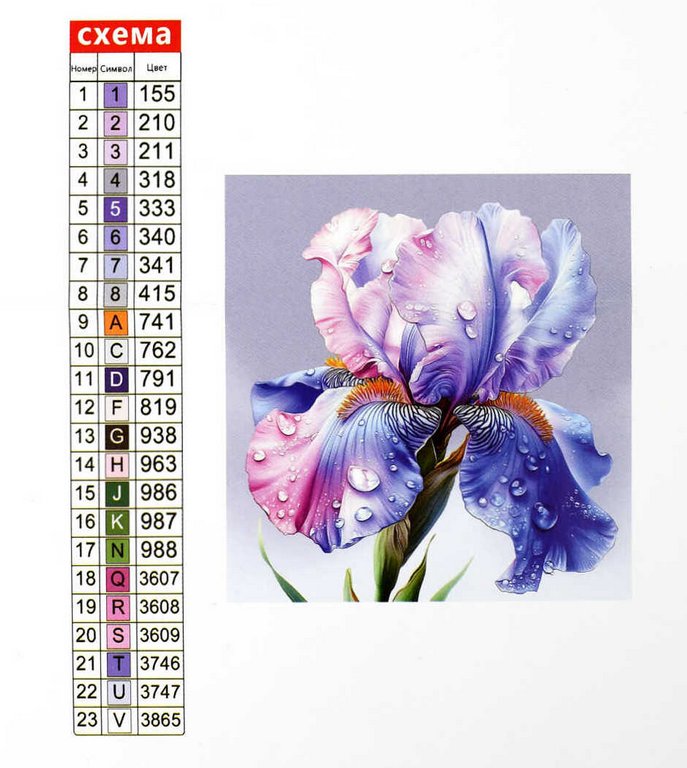 Алмазная мозаика 20*20см "Ирис" Феникс+