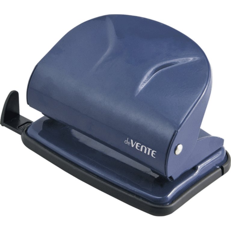 Дырокол до 20л метал. deVENTE "Liquid Metal" с линейкой, синий