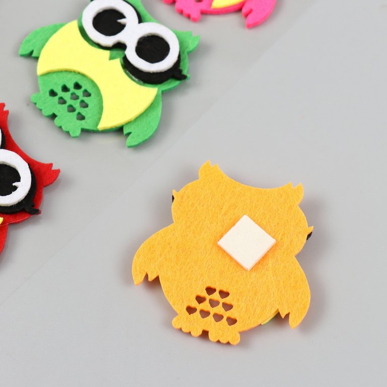 Наклейки из фетра "Совушки" 6 шт/уп.