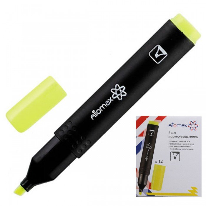 Текст-маркер Attomex желтый, 1-4мм