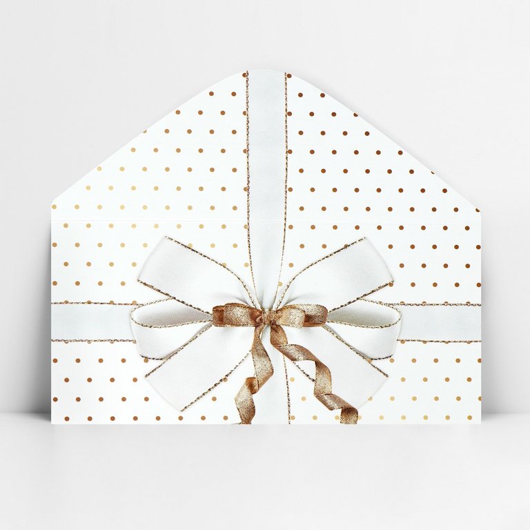 Конверт (для денег) без надписи (бант белый)