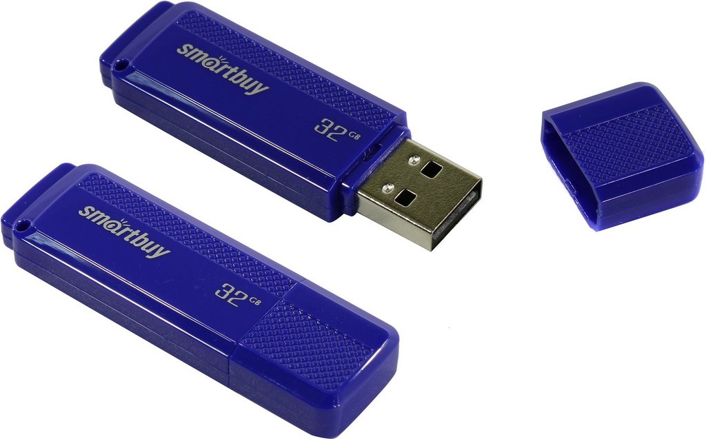 Флеш-диск 32Gb Smart Buy "Dock" USB 2.0 Flash Drive, синий