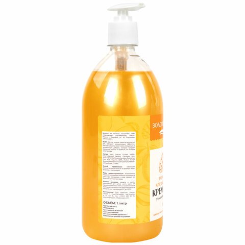 Мыло-крем жидкое 1л. Бархатистый апельсин-манго (ЗОЛОТОЙ ИДЕАЛ)