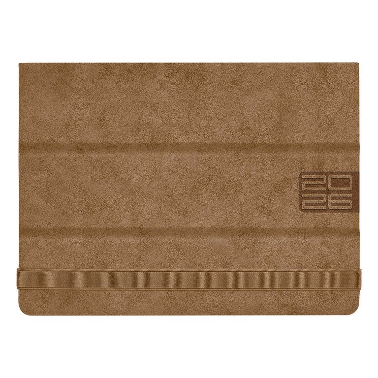 Планинг дат. 2026 г  250*190 мм Escalada "Вачетто Глосс" иск. кожа, тв.обл., светло-коричневый