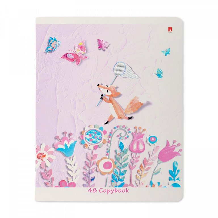 Тетрадь 48 лист кл. А5 на скрепке "ВЕСЕЛЫЙ ЛИС" 5 ВИДОВ