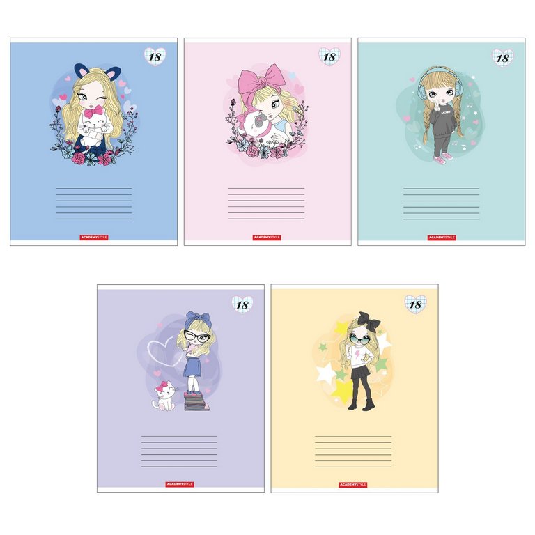 Тетрадь 18 лист кл. А5 на скрепке"Я самая"