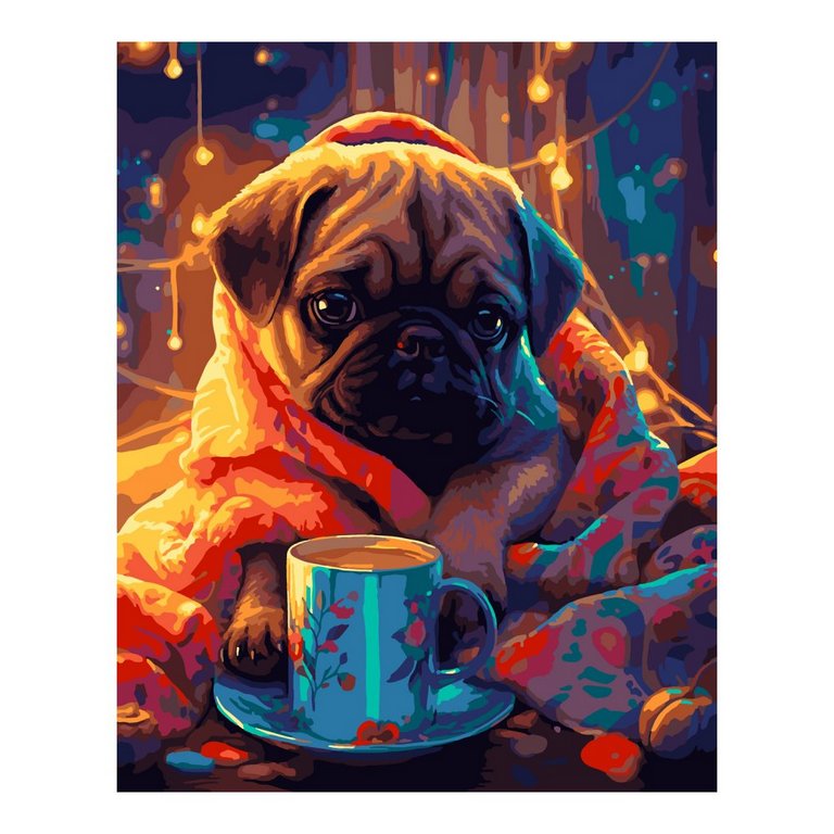 Роспись по номерам (картон) 40*50см "Домашний уют" (основа, акрил. краски, кисти) LORI