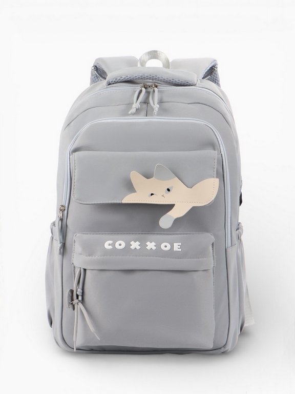 Рюкзак школьный для девочки "Уставший кот" 31*13.5*45 см, серый