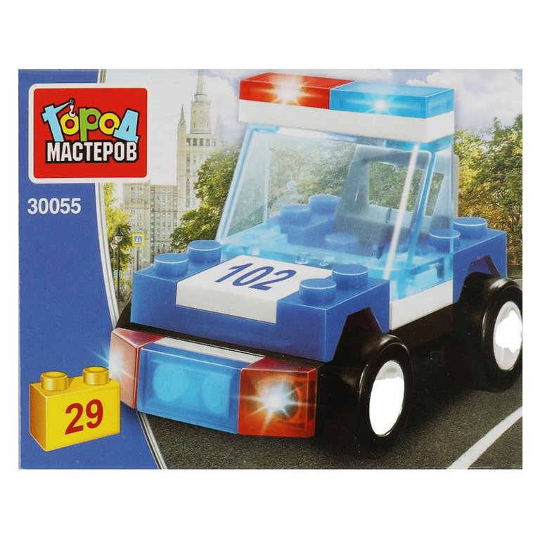 Конструктор пластиковый  29 дет. "Полицейская машина" Город мастеров