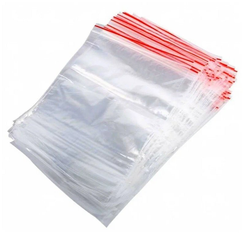 Гриппер 100*150 мм 100шт/уп, 35 мкм "deVENTE" ПНД, с красной полосой